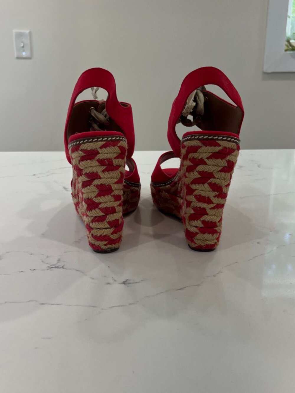 TORY BURCH Linley Wedge Espadrilles SANDALS Size 11 - Picture 2 of 8